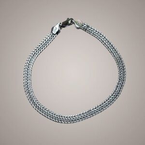 Italy 925 sterling silver double foxtail bracelet - 8.5” long